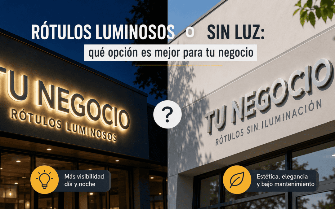 rótulos luminosos o sin luz